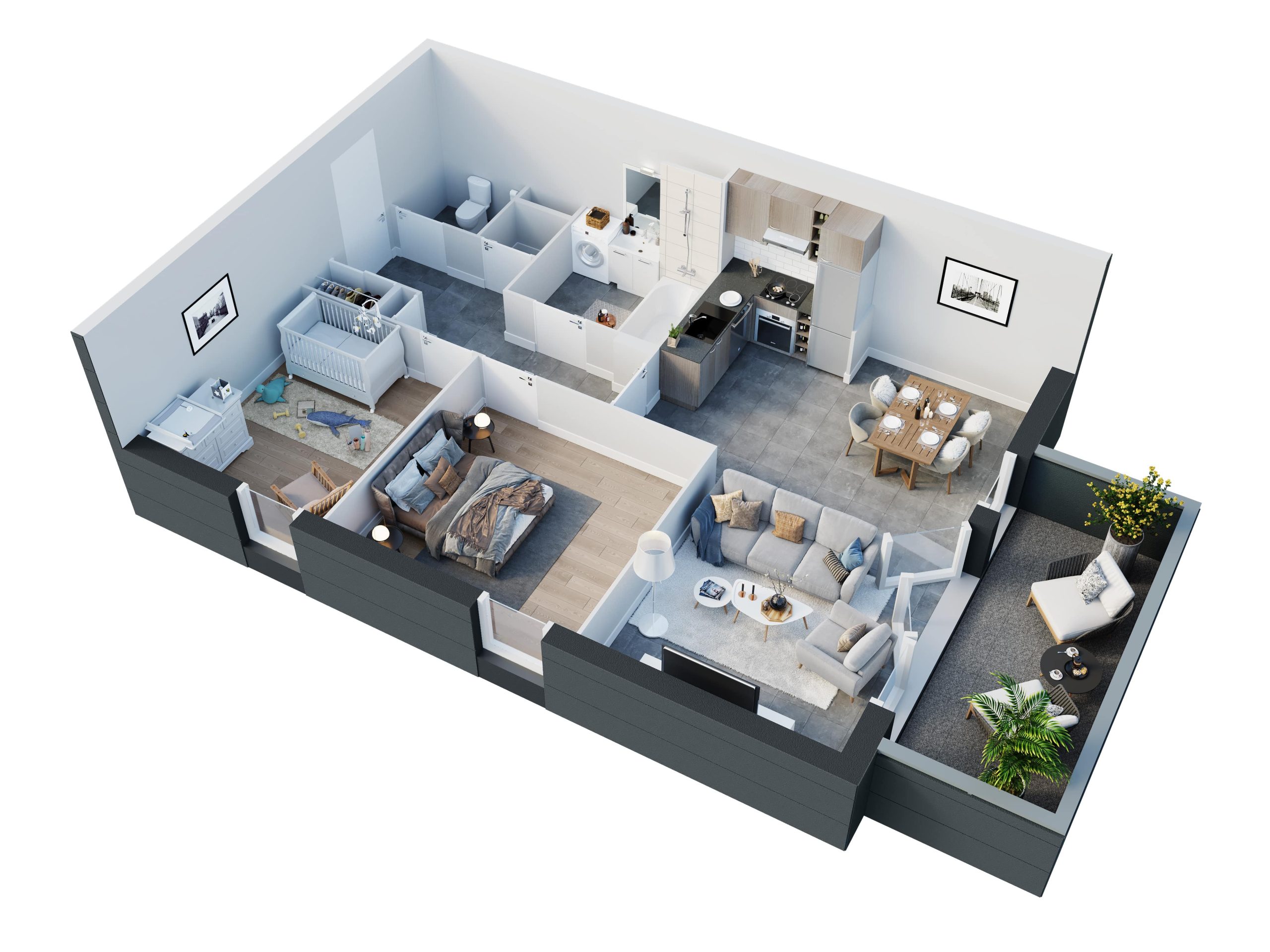 3D Floor Plan Rendering