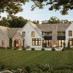 High-end traditional home exterior created using professional 3D Modeling & Rendering Services.