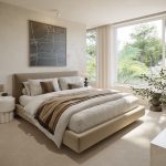 3D Interior Bedroom rendering for a private luxury villa project in Texas