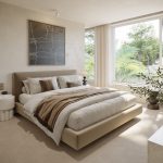 3D Interior Bedroom rendering for a private luxury villa project in Texas