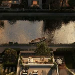 Luxury resort exterior visualized with CGI rendering for real estate, featuring dramatic lighting, tropical landscaping, and premium architectural detail