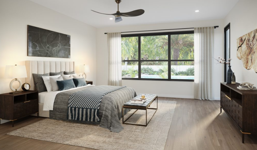 3D Interior Bedroom rendering for a high-end residential project in New Jersey