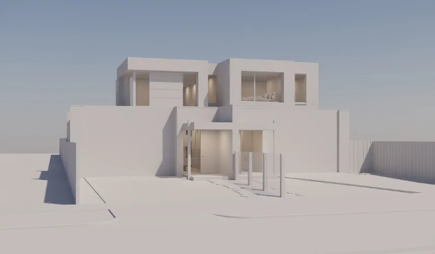 Conceptual architectural massing 3D modeling of modern building forms