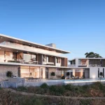 Modern luxury villa exterior created with architectural 3D modeling showing realistic materials and detailed building design