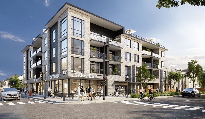 Modern apartment exterior 3D rendering showcasing realistic lighting and optimized techniques to speed up 3D rendering