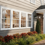 Traditional house entrance exterior rendering with landscaped front garden showing residential 3D rendering cost quality.