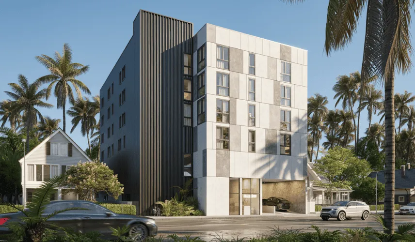 Photorealistic 3D exterior rendering of a contemporary residential villa — the end result of a complete architectural rendering workflow from brief to delivery